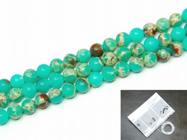 g3-3390A　　インペリアルジャスパー 6mm 1連38cm 通し針、解説書、1mゴム付き ネコポス送料無料 天然石 パワーストーン