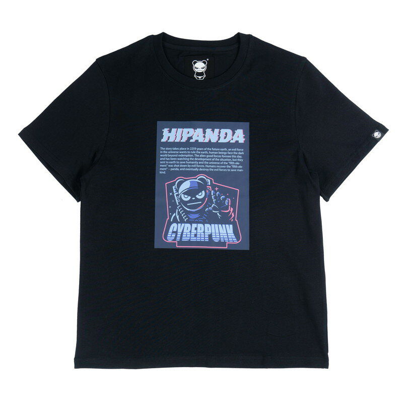 楽天Hipanda Online Store 楽天市場店【ラッピング無料】［レディース］【公式】ハイパンダ HIPANDA FIFTH ELEMENT プリント Tシャツ オーガニック サステナブル おしゃれ かわいい 半袖 春 夏 夏物 春物 クルーネック 綿 100％ 白Tシャツ カットソー ロゴ 白 黒 大きいサイズ XL