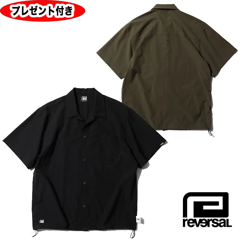 楽天SUNYOUNGリバーサル　rv22ss302 シャツ rvddw 4WAY DRY SNAP SHIRTS スナップシャツ ビッグシルエット　reversal ビッグマーク ストレッチナイロン　rvddw 半袖Tシャツ　ジム　格闘技　プレゼント付