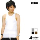 DOUBLE(ダブル)コットン100%リブロングタンクトップ(4色)【B系/HIPHOP/ヒップホップ/無地/半袖】【メール便対応】(4)
