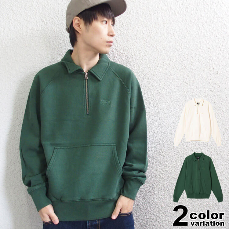 ステューシー STUSSY ハーフ ZIP スウェット トレーナー Polo Zip Fleece メンズ (stussy トレーナー ハーフZIP スウェット 裏起毛 118386 ストゥーシー スチューシー) 【あす楽対応】