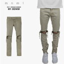 mnml ミニマル mnml (ミニマル) デニムパンツ サイドジップ ダメージジーンズ M1 DENIM SAND 17ML-SP150PS 【mnml スキニージーンズ 大きいサイズ 2017年春夏新作 】【あす楽対応】