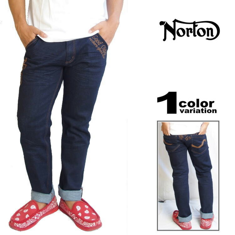 Norton ノートン リジット デニム パンツ [53N1700] 【ジーンズ ジーパン ストリート B 系 HIPHOP ヒップホップ カジュアル メンズ バイカー ファッション NORTON ノートン バイク 2015年秋冬物新作 】