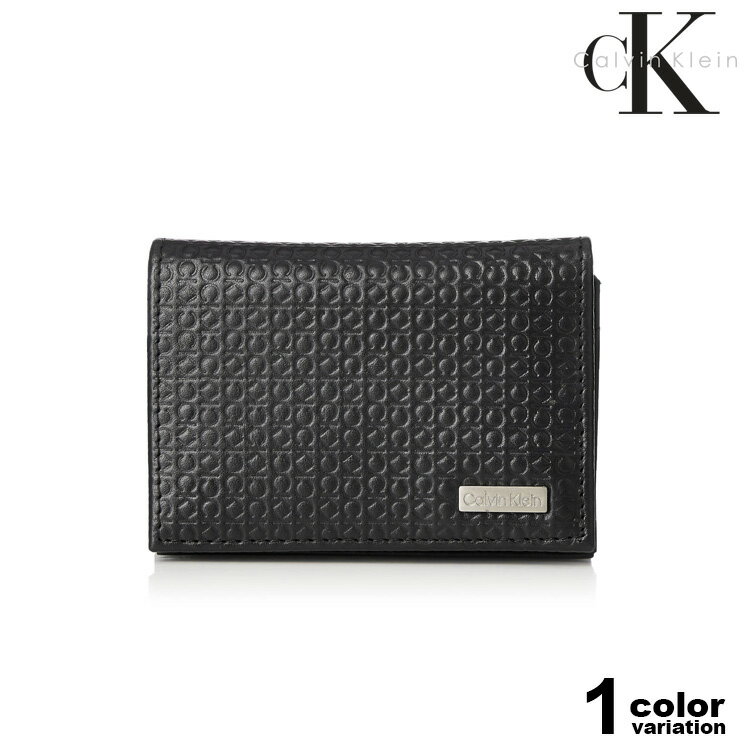 カルバンクライン Calvin Klein カードケース 名刺入れ 黒 レザー 型押し メンズ レディース (calvin klein レザー ケース ギフト プレゼント 父の日 31CK200001 並行輸入品)