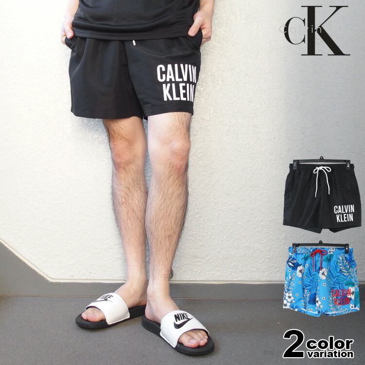 【在庫処分】カルバンクライン Calvin Klein ショートパンツ 海パン 水着 メンズ ボードショーツ スイム サーフパンツ インナーショーツ付き スイムウェア 海水浴 プール UPF40+ 速乾 Uv Protected Quick Dry Swim Trunk USモデル 並行輸入品 (CB3DNB09)【メール便対応】