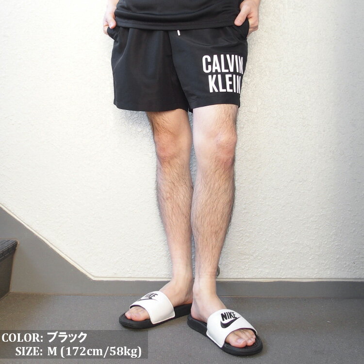 【在庫処分】カルバンクライン Calvin Klein ショートパンツ 海パン 水着 メンズ ボードショーツ スイム サーフパンツ インナーショーツ付き スイムウェア 海水浴 プール UPF40+ 速乾 Uv Protected Quick Dry Swim Trunk USモデル 並行輸入品 (CB3DNB09)【メール便対応】