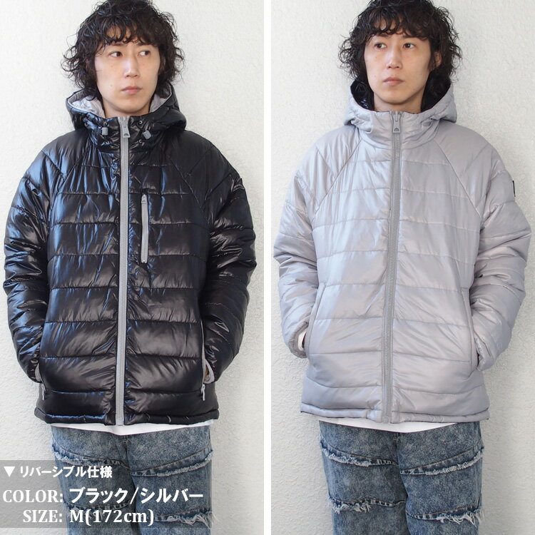 UK限定モデル GUESS ゲス 中綿 ジャケット リバーシブル パファー ジャケット フード付き ブランド ロゴ アメカジ メンズ レディース 並行輸入品 112AN400