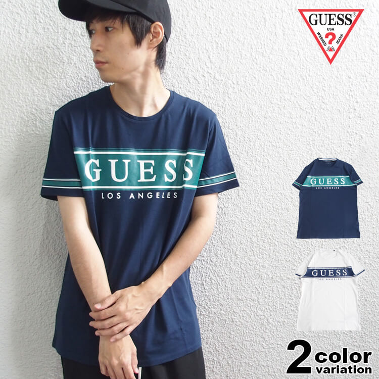 ゲス GUESS Tシャツ 半袖 メンズ レディース BANNER TEE (guess tシャツ ティーシャツ T-SHIRTS カットソー トップス M93I49K8HMO) 【あす楽対応】 【メール便対応】