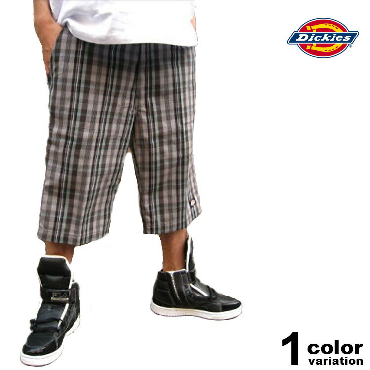 《デカショーツ/大きいサイズ》Dickies (ディッキーズ) チェック柄 ワーク ショートパンツ グレー×エメラルド[PAG]【B系/HIPHOP/ショーツ】