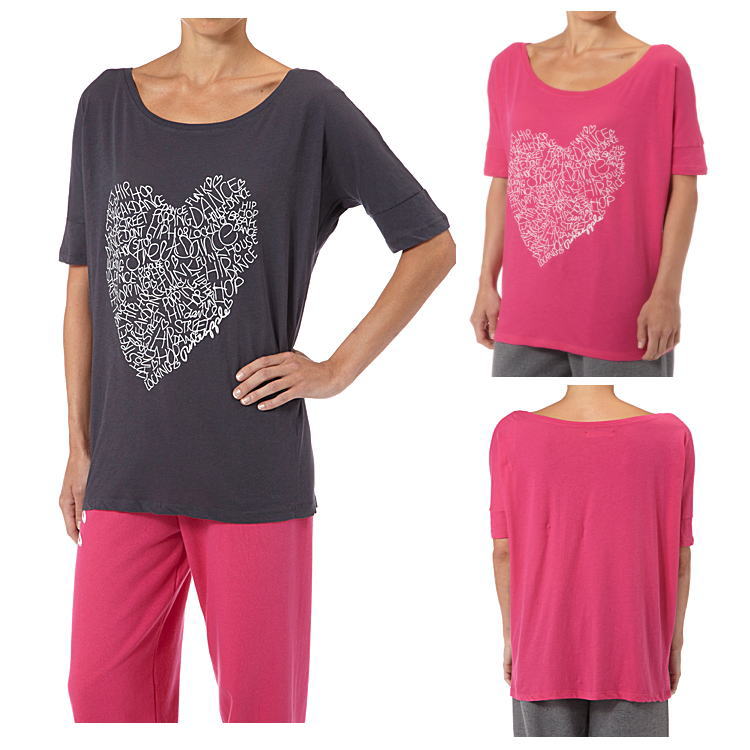 PINEAPPLE パインアップル ズンバウェア フィットネス ウェア レディース トップス HEART LOOSE T-shirt [TS0394] 【フィットネス ウェア レディース トップス Tシャツ 半袖 ヨガ ランニング トレーニング】【あす楽対応】 【メール便対応】