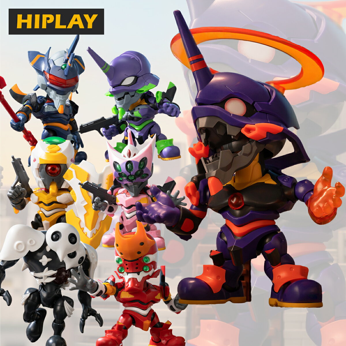 HiPlay SOSKILL 新世紀エヴァンゲリオン 超可動プラモデル ブラインドボックス 色分け済みプラモデル 組み立てキット EVA SF ロボット メカ 模型 フィギュア コレクション ホビー ギフト プレゼント
