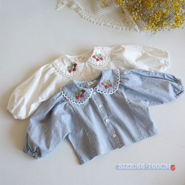 Blouses, Shirts - ベビー ベビー服 シャツ 子供服 キッズ 女の子 ブラウス 総柄 花柄 ガールズ 子ども服 長袖 トップス 赤ちゃん 春秋 女の子 かわいい おしゃれ 誕生日 お宮参り お食い初め 出産祝い プレゼント お出かけ 保育園 幼稚園