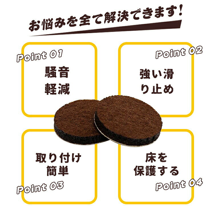 【100枚入り】 家具保護パッド 家具パッド シール 椅子脚キャップ シート パッド イス ズレにくい 足キャップ キズ防止/防音 滑り止めマット フローリングの損傷防止 滑りにくい カット可 セルフ粘着 床のキズ防止 滑り止め 傷防止 家具 パッド [3]