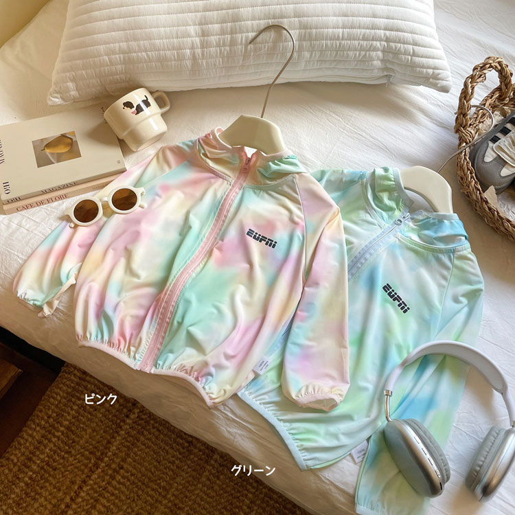 ラッシュガード キッズ UVカット パーカー 冷感 薄手 涼しい 長袖 フード付き 子供...