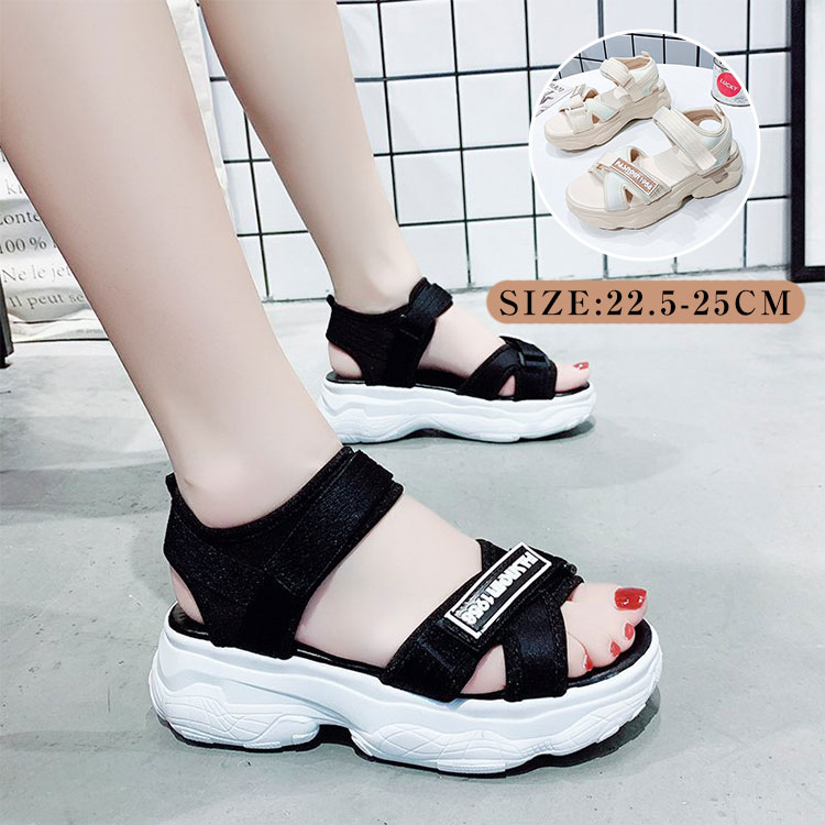 Sports Sandal - 厚底 サンダル レディース 軽量 歩きやすい スポーツサンダル ダッドシューズ スポーツサンダル スポサン 歩きやすい 軽量 履きやすい ビーチスリッパ 美脚靴 通勤 夏用 おしゃれ かわいい アウトドア 旅行