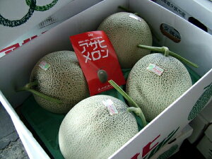 メロン アサヒメロン 秀品 大玉 2kg前後-4玉化粧箱「送料込み」お中元 ご贈答 ギフト