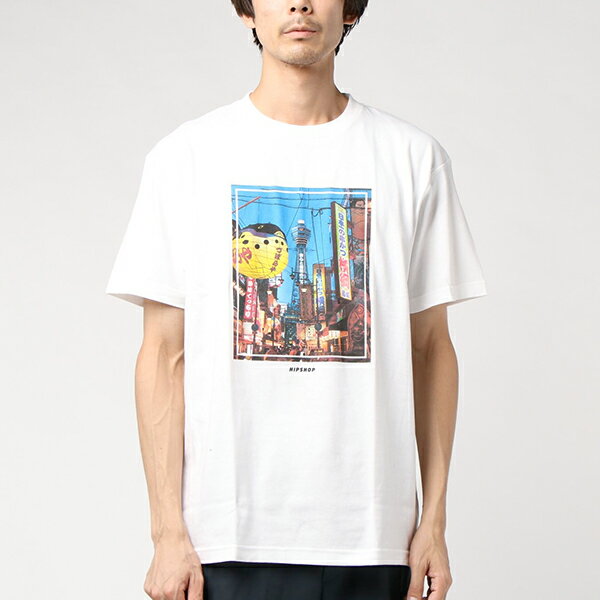 【SALE】 HIPSHOP ヒップショップ SHINSEKAI-SOUTHERN OSAKA 新世界 南大阪　Tシャツ　半袖　ホワイト
