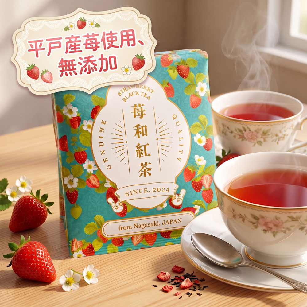 【残暑見舞い ギフト】長崎 平戸産苺 《無添加 和紅茶 ティーバッグ》6g2袋入 長崎県産 茶葉 香料不使用 フルーツティー お取り寄せ 贈り物 贈答品 敬老の日 国産 お茶 水出し 冷茶 平戸うまかもん堂
