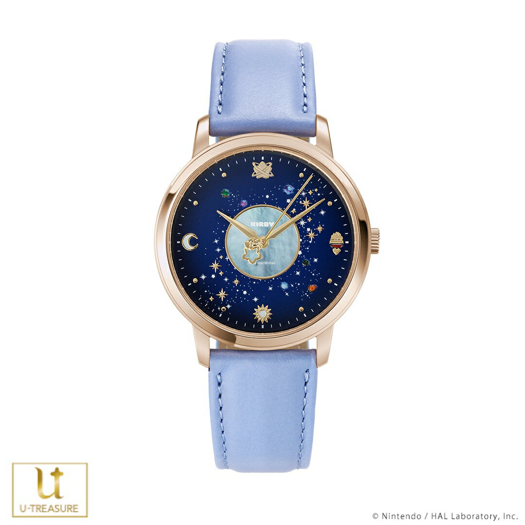 星のカービィ グッズ 腕時計 Milky Way Wishes 腕時計 36mmVer. ピンク×ベルトカラーライトブルー ユニセックス 男女兼用 メンズ レディース 公式 星のカービィ キャラクター腕時計 人気 ブランド プレゼント U-TREASURE ユートレジャー