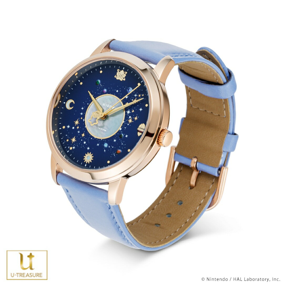 星のカービィ グッズ 腕時計 Milky Way Wishes 腕時計 36mmVer. ピンク×ベルトカラーライトブルー ユニセックス 男女兼用 メンズ レディース 公式 星のカービィ キャラクター腕時計 人気 ブランド プレゼント U-TREASURE ユートレジャー