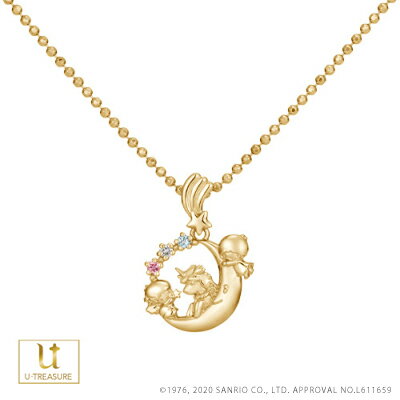 キキ＆ララ グッズ ネックレス Little Twin Stars ネックレス K18イエローゴールド サンリオ プレゼント ギフト アクセサリー 女性 誕生日 記念日