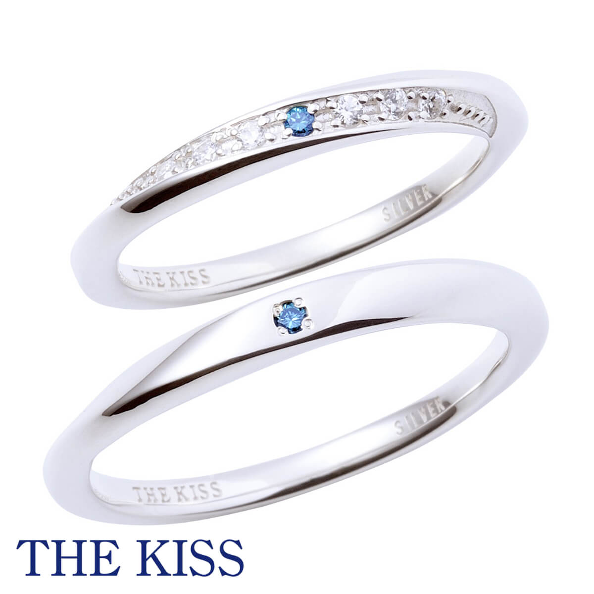 THE KISS ザ・キッス ペアリング 指輪 シルバー ペアアクセサリー シンプル プレゼント ザキッス キッス 20代 30代 カップル 誕生日 記念日 SR1547BDM-1548BDM