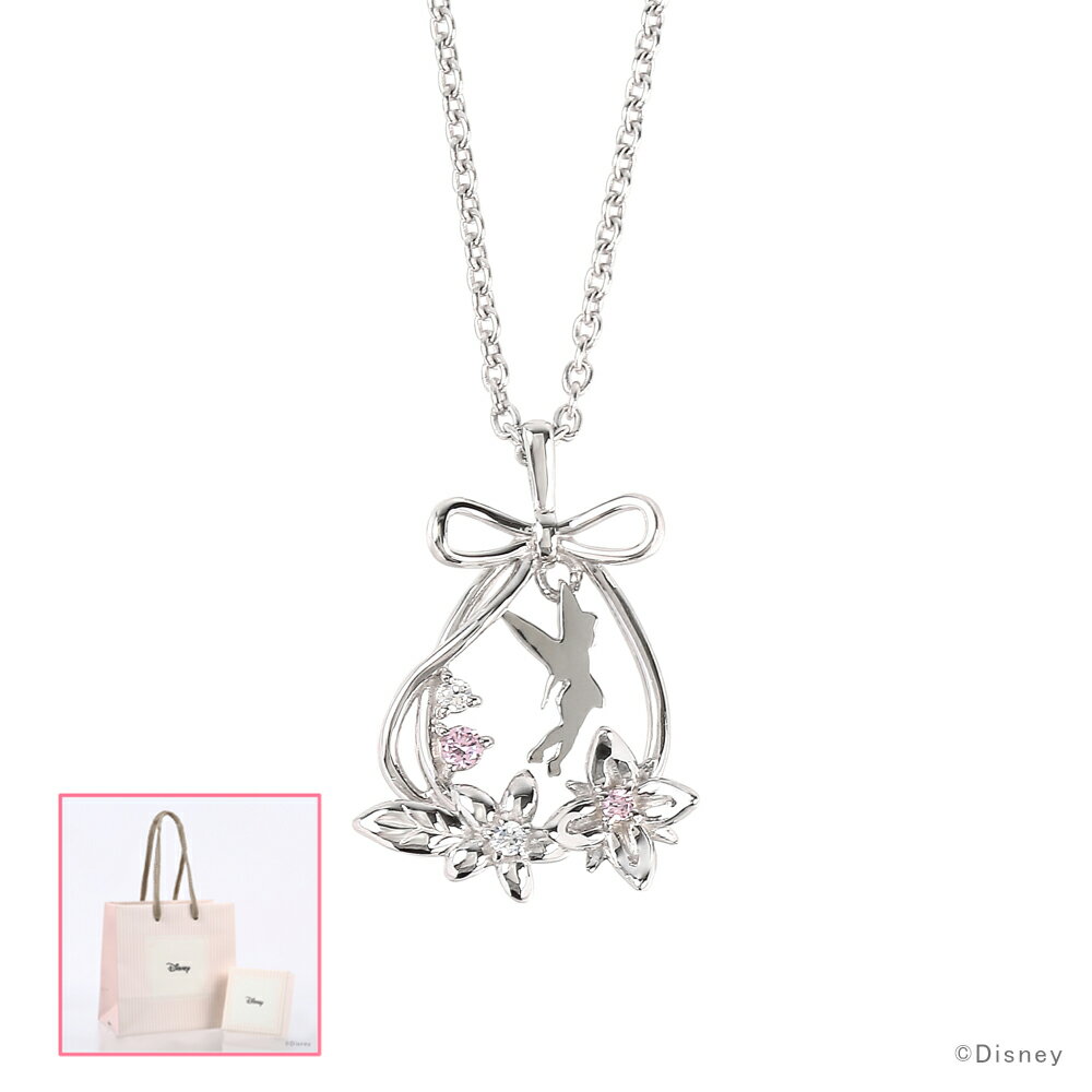 【複数購入で最大P10倍】 ディズニー ティンカーベル / ネックレス グッズ プレゼント アクセサリー レディース ペンダント シルバー ネックレス / Disney ピーターパン / 女性 誕生日 記念日のサムネイル