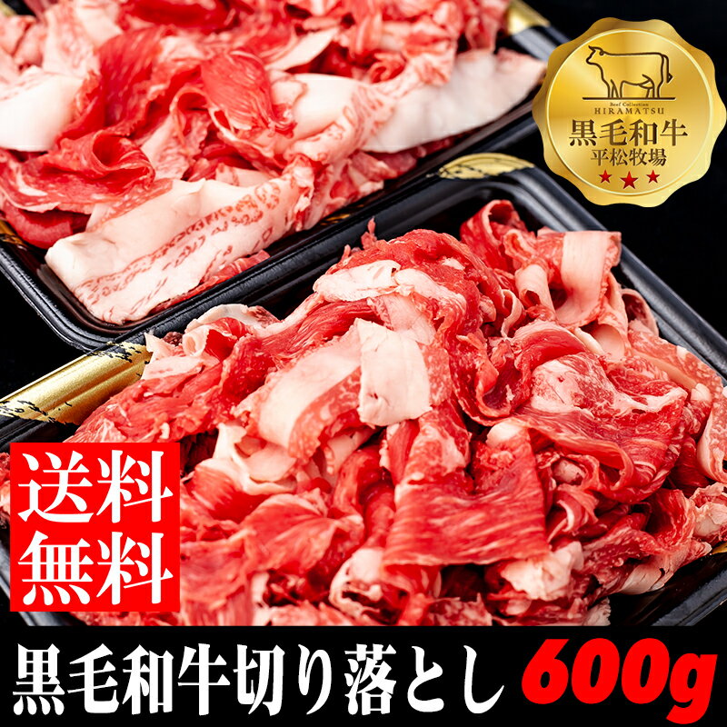 【送料無料】平松牧場の黒毛和牛切り落とし600g 【送料無料】黒毛和牛 和牛 国産 お肉 経産牛　お ...