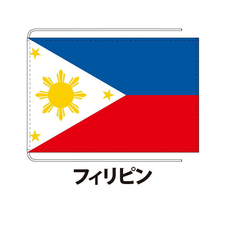 フィリピン 卓上旗 12×18cm 正絹羽二重地 国際会議サイズ 糸を縫い込み仕立て 旗 フラッグ 国産 難易度:D 1営業日以内に出荷 クロネコDM便送料無料 かも川 philippines