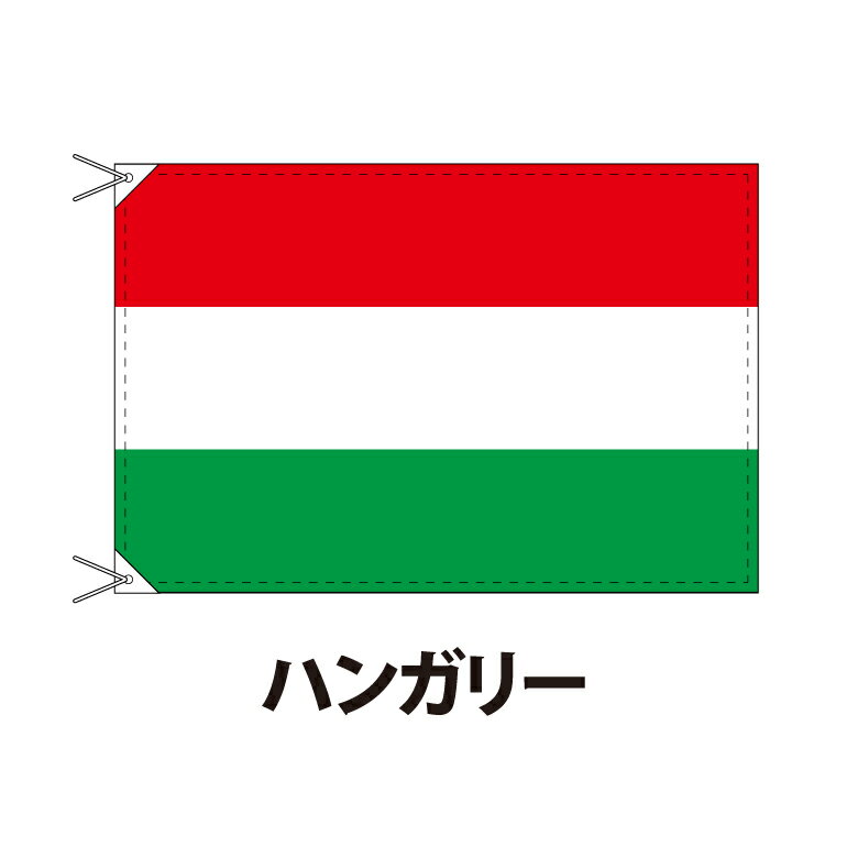 ハンガリー 国旗 90 120cm 上質なエクスラン地 ポピュラーサイズ レザー・ハトメ・ヒモ付仕立 旗 フラッグ 国産 難易度:A 3営業日以内に出荷 送料無料 hungary