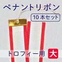 ペナントリボン 大 トロフィー用 10本セット 幅5cm×長さ60cm 紅白ペナント 持ち回り用 ゴルフコンペ ボウリング 優勝者 表彰 メール便 送料無料