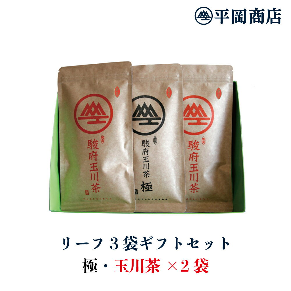 駿府玉川茶 極1袋 駿府玉川茶2袋 ギフトセット【2024年度産 新茶 5月21日発売開始】【送料無料※北海道 沖縄は追加送料440円】【 緑茶 カテキン エピガロカテキンガレート EGCg 】【母の日 内祝い お歳暮 敬老の日 御中元 お中元 静岡茶 茶 リーフ 日本茶 ギフト 内祝】