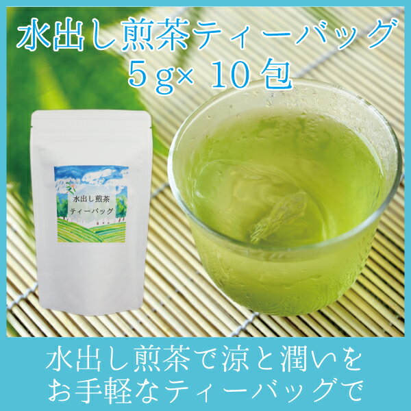 水出し煎茶ティーバッグ 5g×10包 【ポスト投函便対応可】 【水出し緑茶 水出し緑茶ティーバッグ 日本茶 冷茶 水出し 煎茶 ティーバッグ テアニン 安眠 TV テレビ】