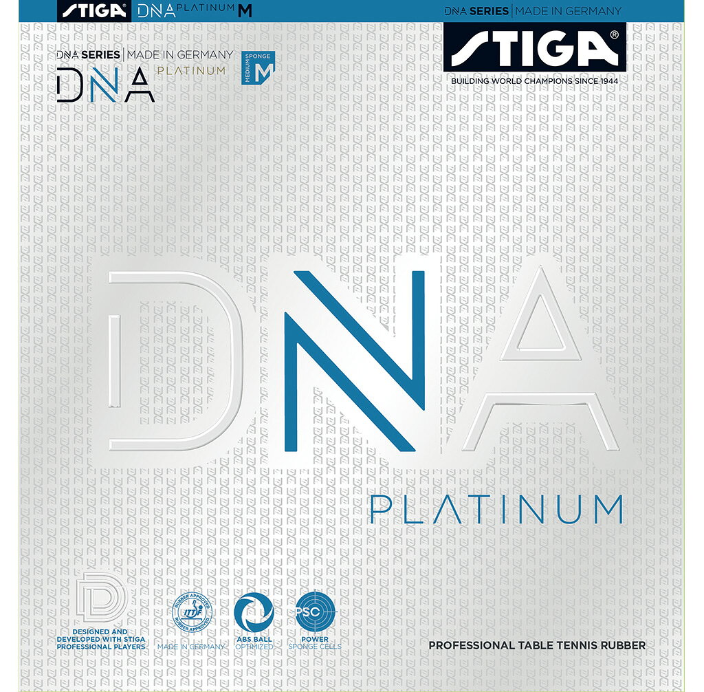 ★送料無料★ 卓球 ラバー DNA プラチナ M スティガ STIGA 裏ソフト テンション コントロールとスピードのバランスが良い コントロールとスピードの バランスが良いラバー 中間硬度のスポンジがコントロールとスピードの完璧なバランスを提供。三球目攻撃までで決めることもでき、コントロールを失うこともなく、強い回転力でプレーできます。製造国：ドイツテンション系裏ソフトラバーの色：赤、黒スポンジ硬度 : 47.5厚さ：MAXコントロール：76スピード：160スピン140 欠品の場合はメールで納期のご連絡を差し上げます。1