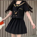 送料無料 女性 レディース 2点セット 夏着 トップス スカート ハロウィン コスプレ 衣装 コスチューム 学生 撮影 仮装 jk 制服 ゴスロリ ロリータ ゴシック 可愛い お遊戯会 衣装 イベント衣装 S M L LL ブラック エロ 大人