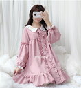 送料無料 ワンピース レディース リボン 長袖 パフスリーブ Lolita ワンピース コスプレ コスチューム COS 仮装 撮影 ハロウィン 仮装 ゴスロリ ...