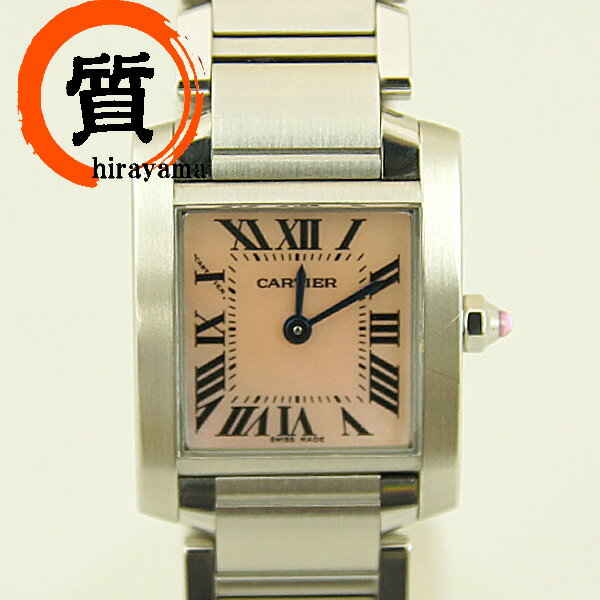 CARTIER カルティエ タンクフランセーズSM Ref：W51028Q3 ピンクシェル レディース 時計 ABランク【中古】