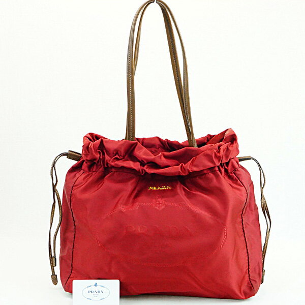 洗濯機可 PRADA PRADA プラダ 肩掛け 巾着 トートバッグ BN1757