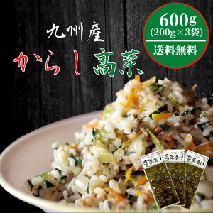 宮崎県産辛子高菜　国産　九州産　高菜　高菜漬け　刻み　からし高菜　200gx3袋セット送料無料　ご飯のお供　お酒のつまみ【送料無料】【メール便のみ対応商品】【ポスト投函】【配達日時指定・代金引換・あと払い・ギフト対応・同梱 出来ません】