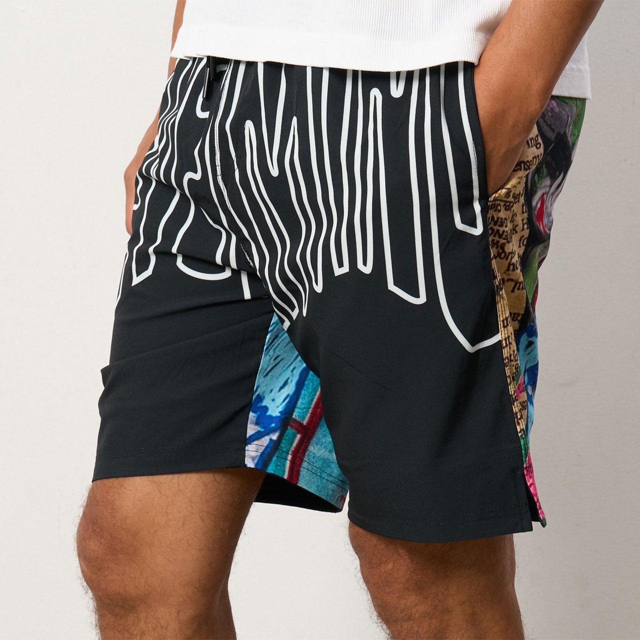 STUD MUFFIN スタッド マフィン 514-06278 メンズ ストレッチサテン ハンドグラフィカル ボードショーツ