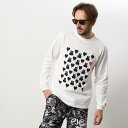 STUD MUFFIN スタッド マフィン 414-02665 メンズ 5.6oz コットン天竺 BEARHEARTS 発泡プリント LS Tシャツ