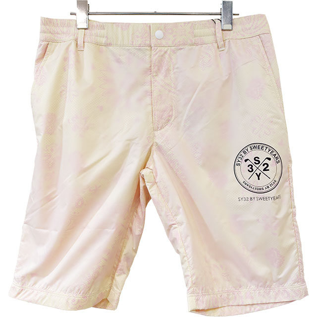 SY32 BY SWEET YEARS エスワイサーティントゥ SYG-23S05 メンズ SEE THROUGH GRAPHIC HALF PANTS ハーフパンツ YELLOW【セール商品のため返品交換不可】