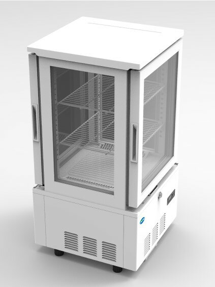 JCM 4面ガラス冷蔵ショーケース（両面扉） 業務用 冷蔵庫【JCMS-63W】省エネ 鍵付き
