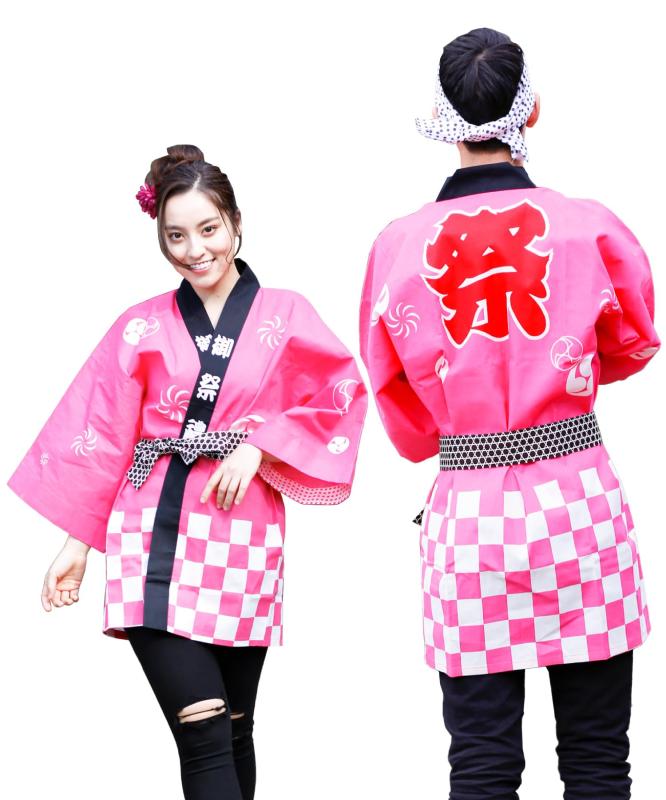 [ニシキ] 【お祭り法被3点セット】 大人用 腰ひも 手ぬぐい 綿100％ 男女兼用 祭 衣装 M/L