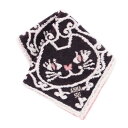 ANNA SUI (アナスイ) タオルハンカチ (グレー / 約25cm) 猫 猫柄 ハンカチタオル ハンドタオル レディース ハンカチ (綿100%)1090...