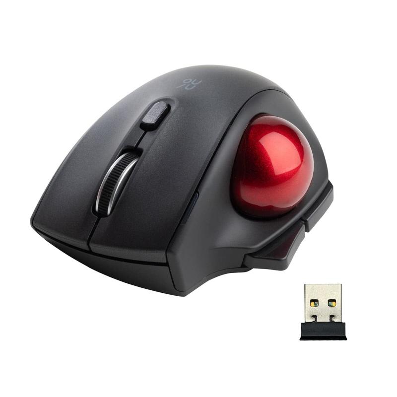 サンワダイレクト トラックボールマウス ワイヤレス 小型 静音 Mac/Windows対応 5ボタン(戻る/進むボタン搭載) ブラック 400-MAWTB180BK