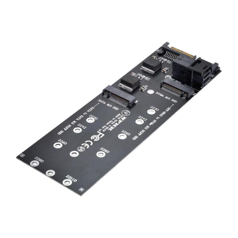 chenyang M.2 NVME PCIE SSD to U.2 SFF-8639 & NGFF SATA SSD to SATA 2 in 1 PCBA コンボアダプター