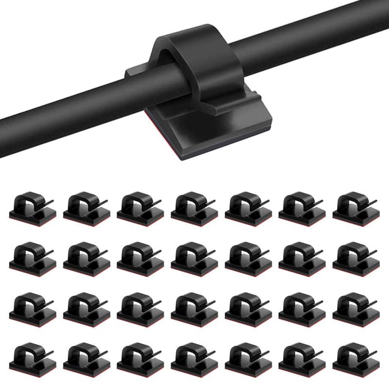 Kanemc ケーブルクリップ 50個入り コードクリップ ケーブルホルダー コードフック ケーブル固定具 コ..