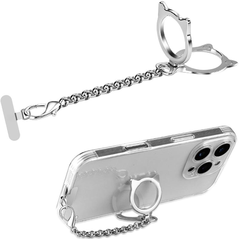 ストラップホルダー スマホストラップ スマホリング スマホスタンド 2in1 金属 かわいい 猫スマホアクセサリー リングストラップ 丈夫 さびない 多機能クリエイティブリングバックル 全機