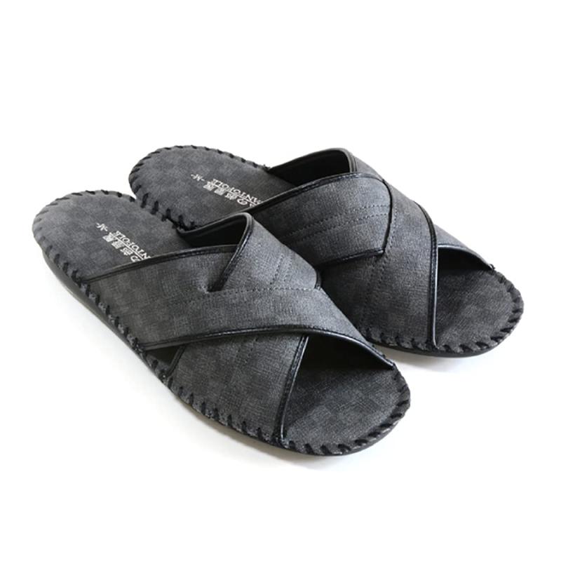 (Pansy) パンジー 紳士用 室内履きサンダル メンズ 男性用 コンフォート オフィスサンダル 前あき クロ..